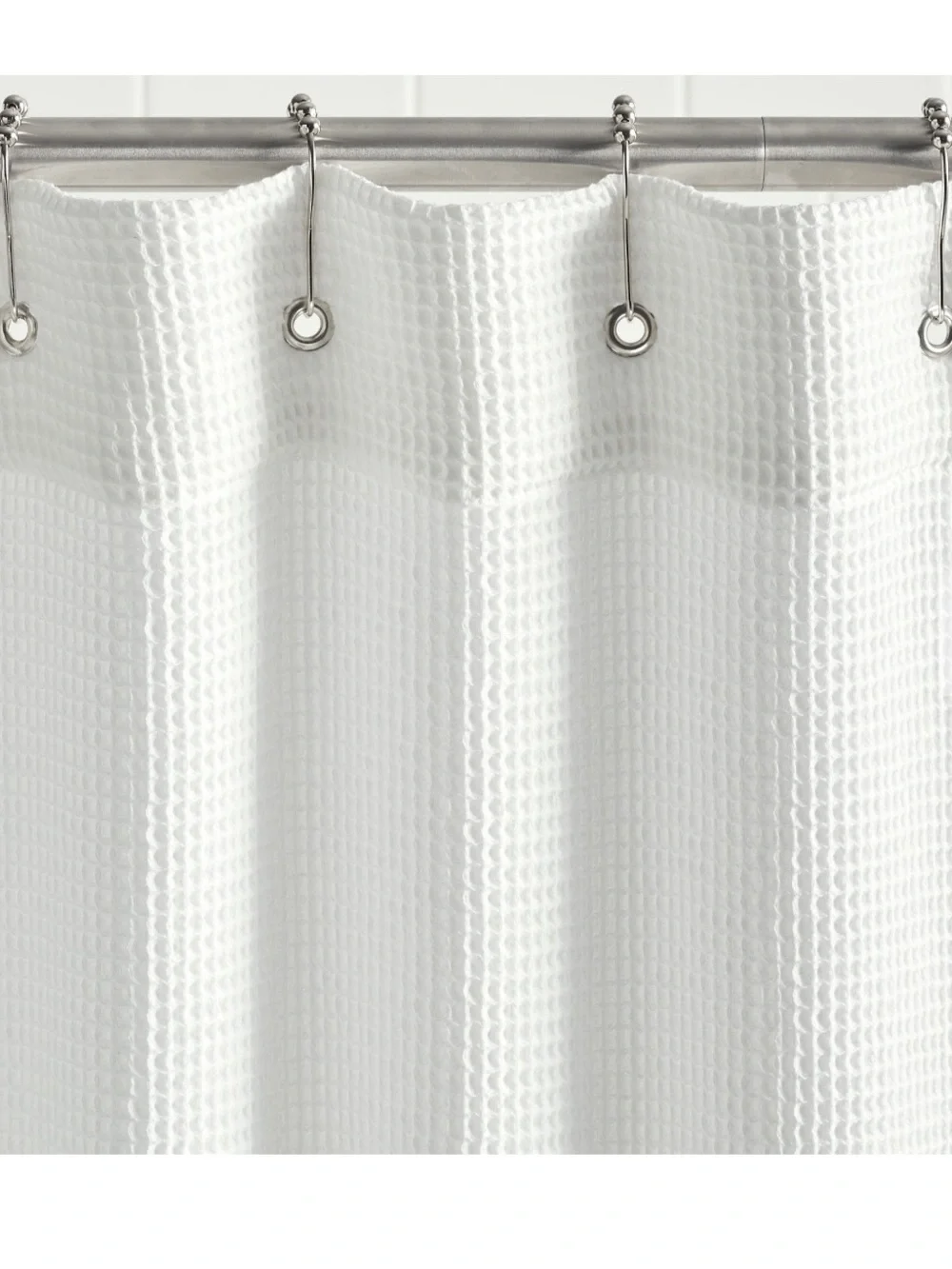 Pottery Barn Waffle Shower Curtain White